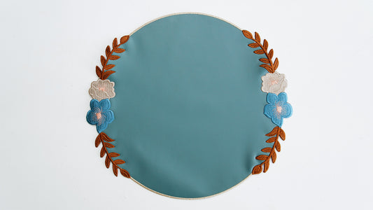 JASMINE BLUE FAUX LEATHER PLACEMAT