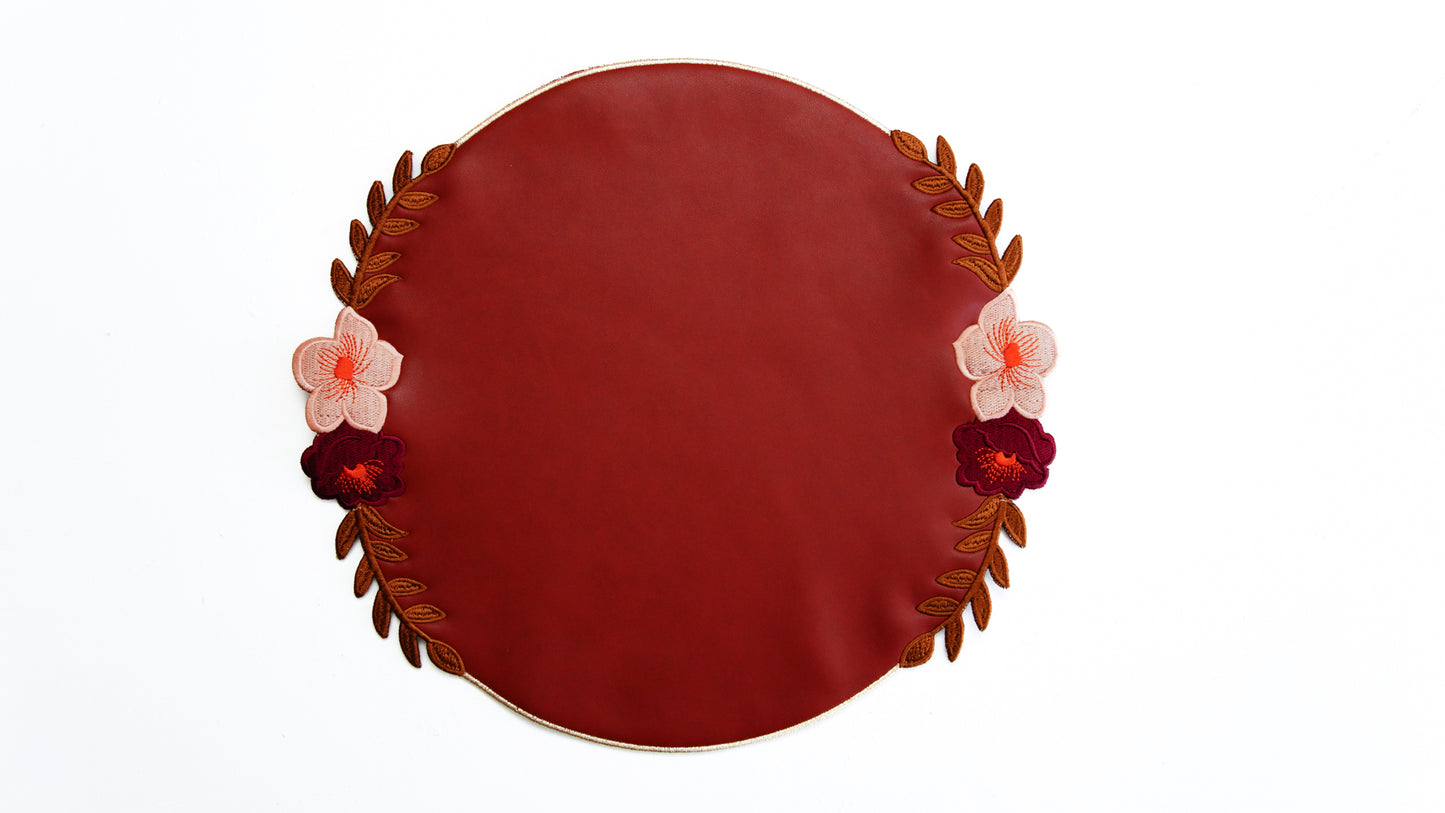 JASMINE DARK ORANGE FAUX LEATHER PLACEMAT