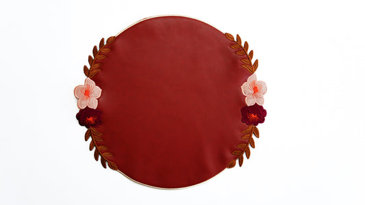 JASMINE DARK ORANGE FAUX LEATHER PLACEMAT