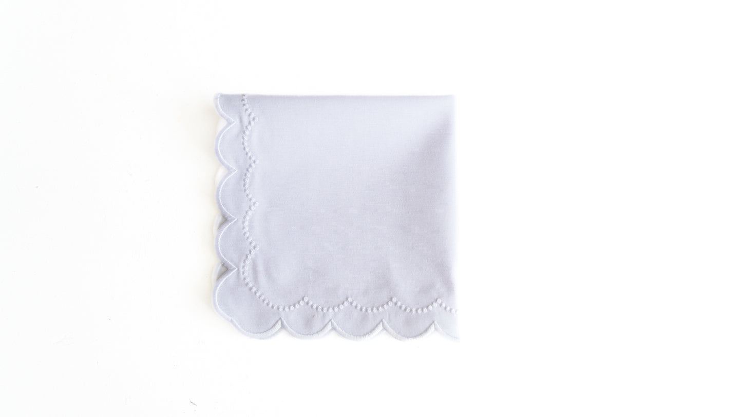 LILY WHITE TRIM FABRIC PLACEMAT NAPKIN SET