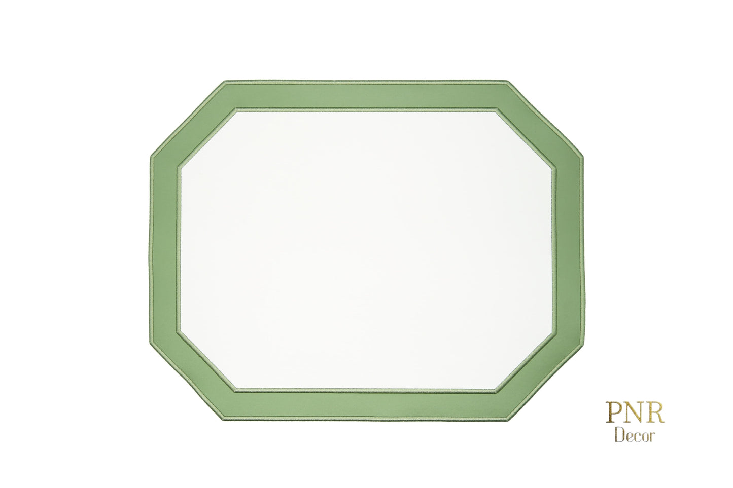 AGLOW WHITE GREEN FAUX LEATHER PLACEMAT