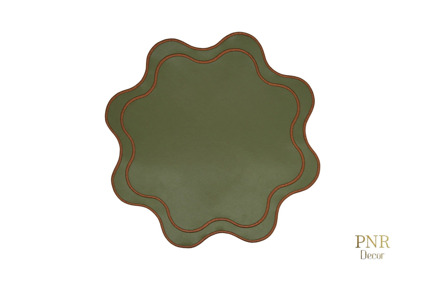 HAVEN DARK GREEN BROWN FAUX LEATHER PLACEMAT