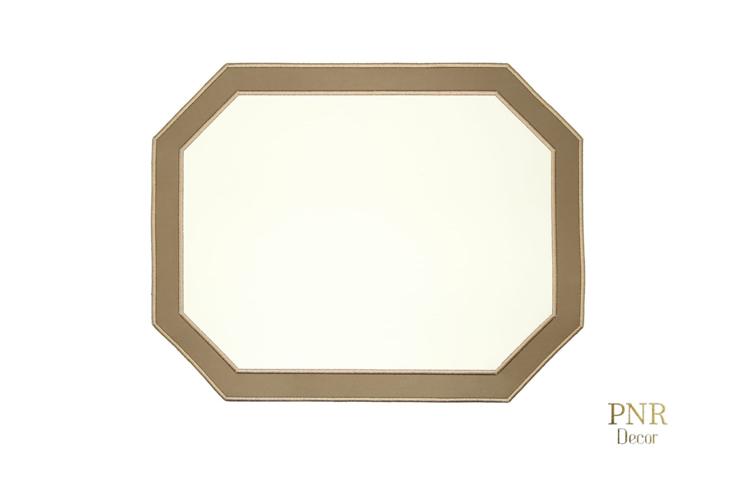 AGLOW WHITE LIGHT BROWN FAUX LEATHER PLACEMAT