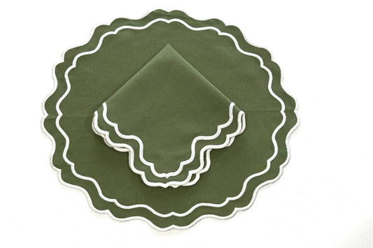 BREEZE DARK GREEN FABRIC PLACEMAT