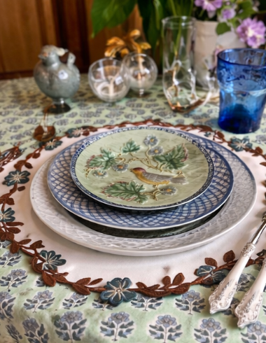 UNITY WHITE BLUE BROWN FAUX LEATHER PLACEMAT