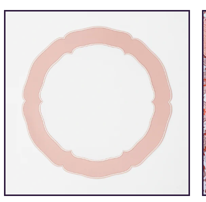 CLARION WHITE PINK FAUX LEATHER PLACEMAT