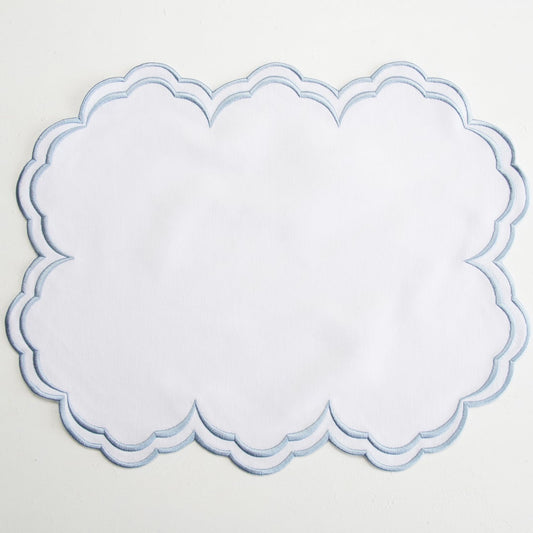 Decorative white doily on a light gray background