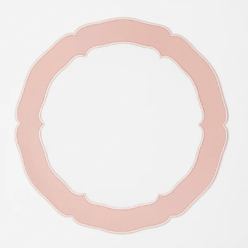 Decorative pink circular frame on a white background