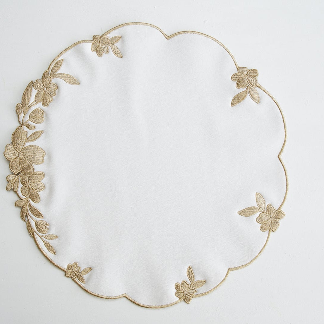 Decorative plate with floral design on a white background